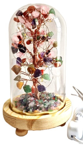Gemstone Tree with USB LED Light - Mixed Stone (18cm)