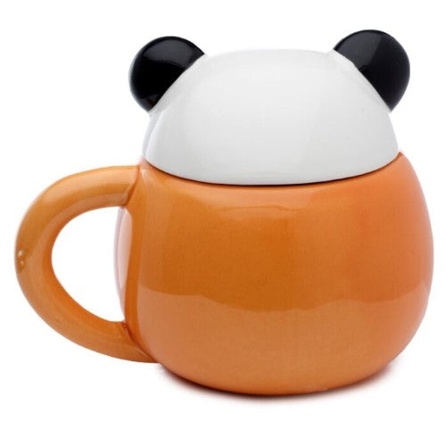Ceramic Lidded Animal Mug - Adoramals Panda Peeping Lid