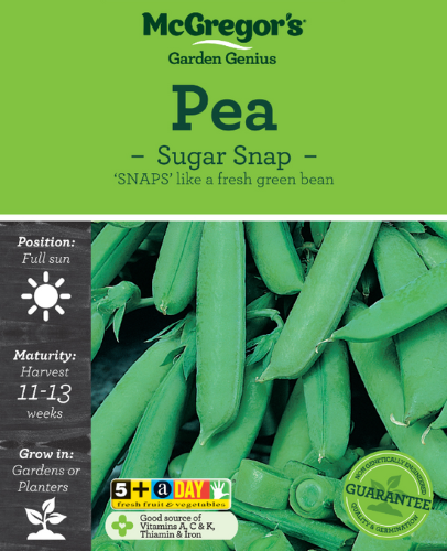 McGregor's Peas Sugar Snap Vegetable Seed Packet