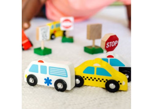 Melissa & Doug - Wooden Traffic Signs and Vehicles