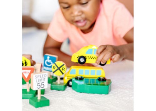 Melissa & Doug - Wooden Traffic Signs and Vehicles