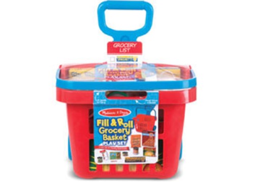 Melissa & Doug - Fill & Roll Grocery Basket Play Set