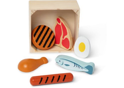 Melissa & Doug - Wooden Food Groups Play Set - Protein