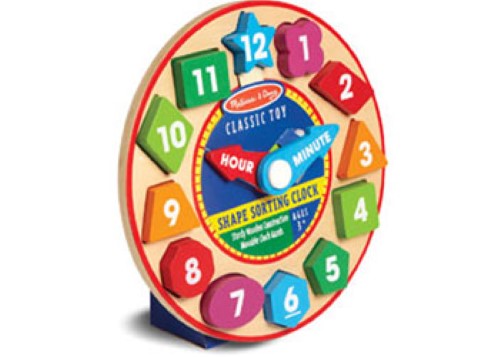 Melissa & Doug - Wooden Shape Sorting Clock (NEW)