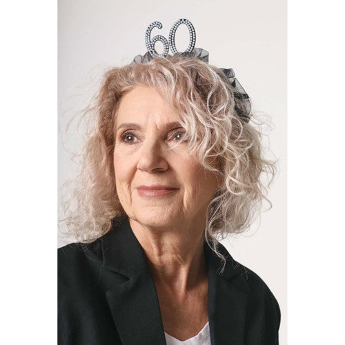 Headband with Ruffles & Pearls - 60th