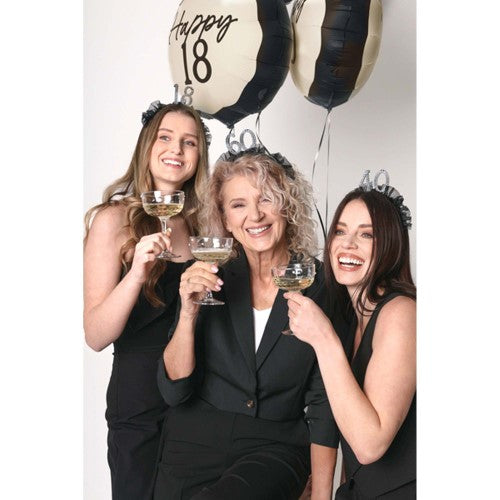 Headband with Ruffles & Pearls - 60th