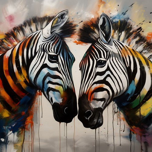 Framed PVC Pop Art - Zebra (30 x 30cm)
