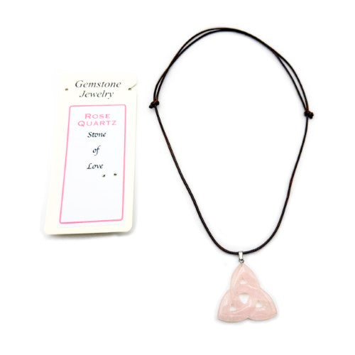Pendant - Rose Quartz Triquetra