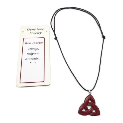 Pendant - Red Jasper Triquetra