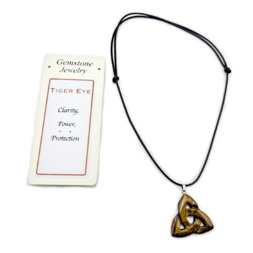 Pendant - Tiger Eye Triquetra