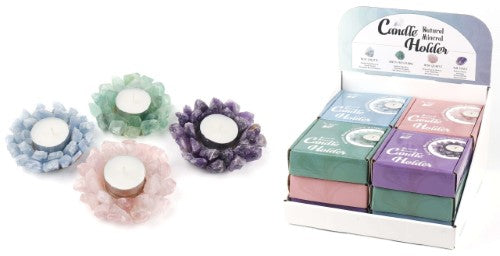 Candle Holders - Crystal Gemstone (Set of 12 Assorted)