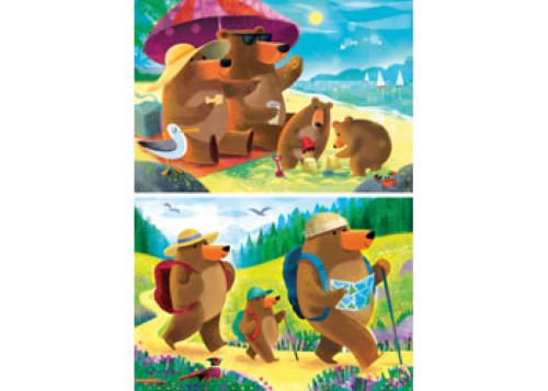 Ravensburger Bear Family Vacations Puzzle 2x24 Pieces