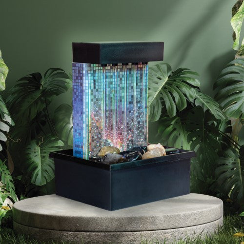 LED Disco Back Drop Water Feature Fountain (Set of 2)