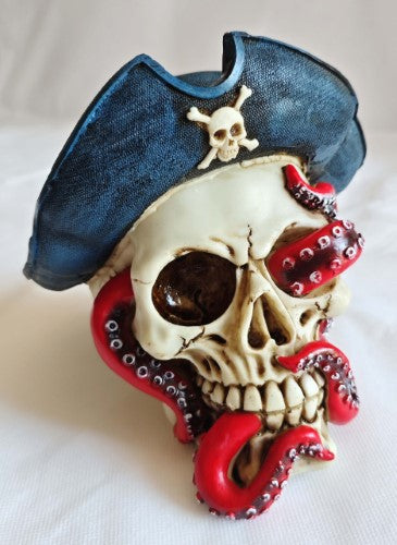 Ornament - Pirate Skull with Red Octopus (16.5 x 15cm)