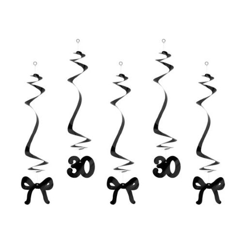 Elegant Milestone Swirls 30th - Pack of 5