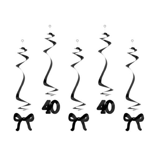 Elegant Milestone Swirls 40th - Pack of 5