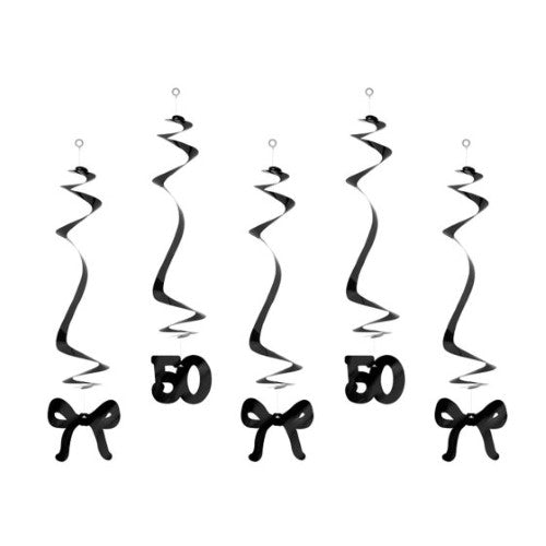 Elegant Milestone Swirls 50th - Pack of 5