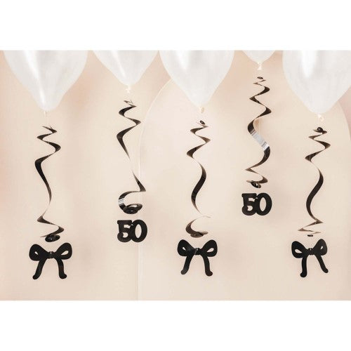 Elegant Milestone Swirls 50th - Pack of 5