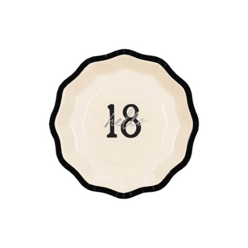 Elegant Milestone 18th 17cm Paper Plates - Pack of 6