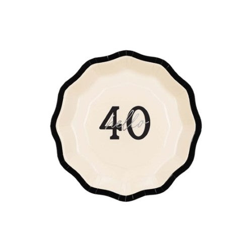 Elegant Milestone 40th 17cm Paper Plates - Pack of 6