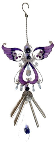 Windchime Suncatcher - Purple Angel (20 x 18 x 80cm)