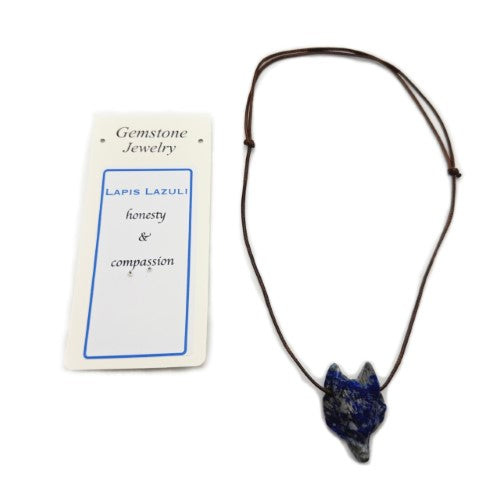 Pendant - Lapis Wolf Head