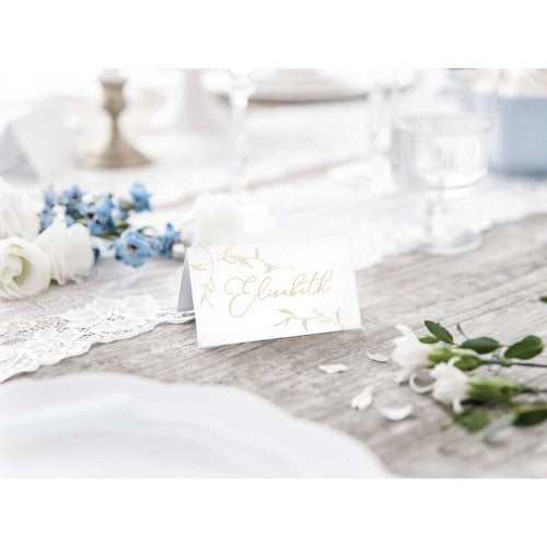 Classic Wedding Place Cards Gold Branch - Pack of 10