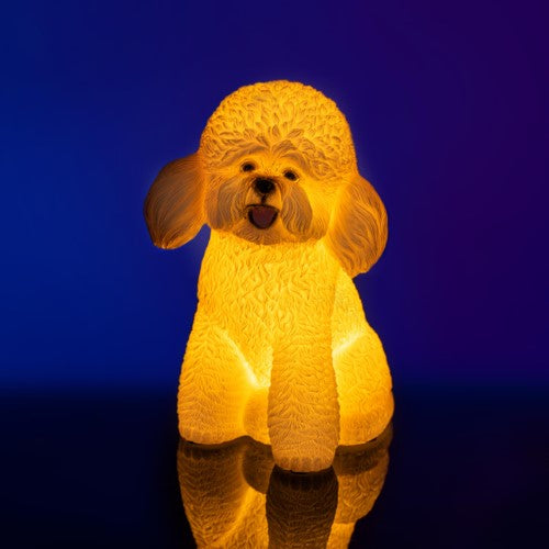 Table Lamp - White Poodle Dog (14.6 x 12 x 19cm)