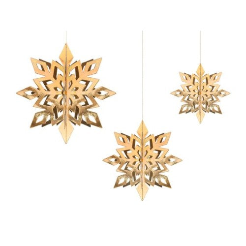 Classic Christmas Snowflake Hanging Decorations - Pack of 6