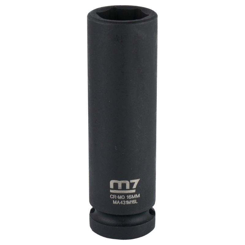 M7 Deep Impact Socket 1/2in Dr. 16mm, crafted from chrome molybdenum for durability and designed for recessed fasteners access.