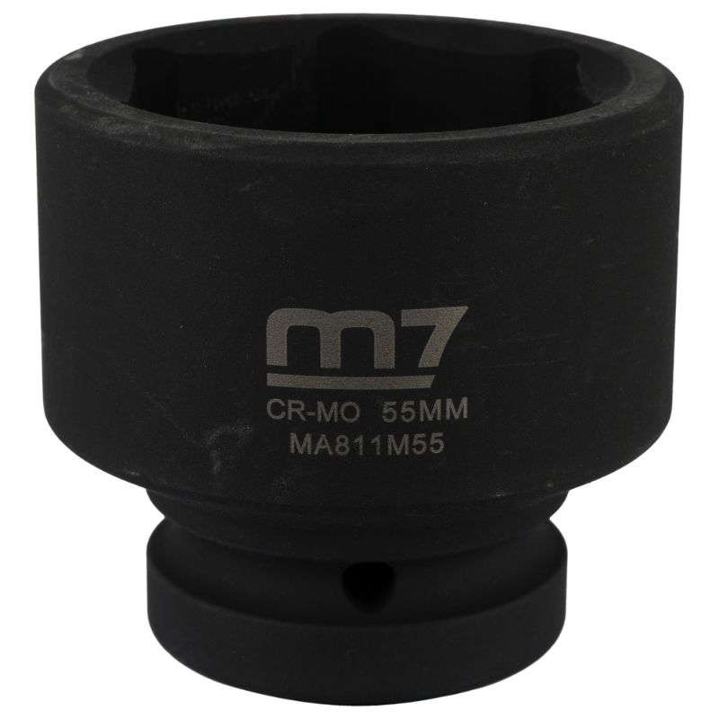 M7 Impact Socket 1in Drive 55mm, made from chrome molybdenum, ideal for high torque applications and large fasteners.
