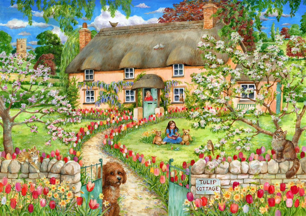 Puzzle - Holdson - Cottage Cuties - Tulip Cottage 500 XL Size Pieces