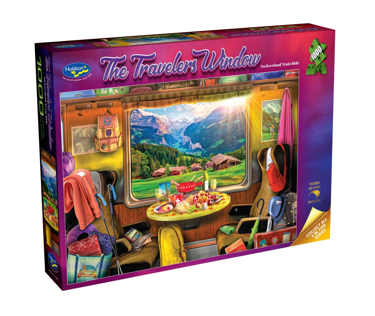 The Travelers Window Switzerland Train Ride Holdson 1000pc Jigsaw Puzzle