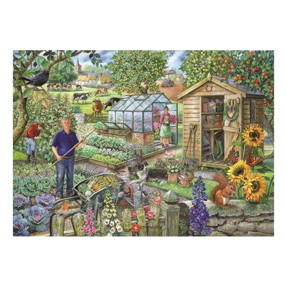 At The Allotment - Big 500 Piece Puzzle - House of Puzzles