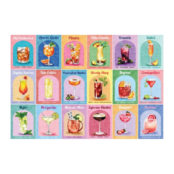 Colourful Cocktails - 1000 Piece Puzzle - House of Puzzles