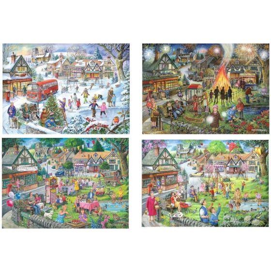 Seasons On The Green - 4 X 500 Piece Puzzle - House of Puzzles
