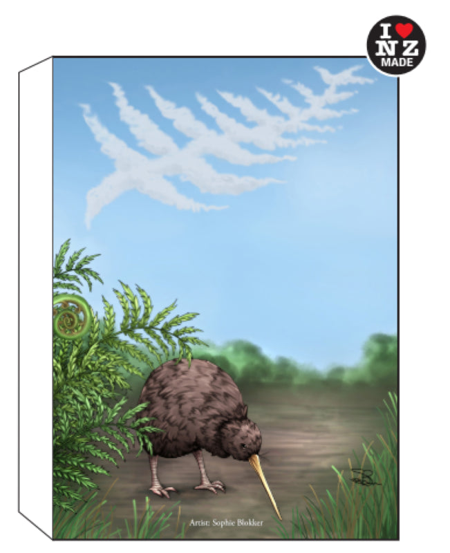 Sophie Blokker Artblock White Freestanding or Hanging - Silver Fern Kiwi