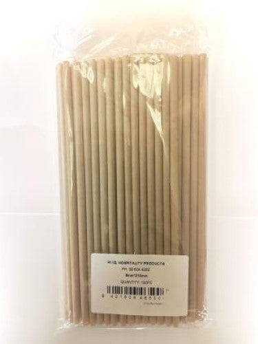 Straws Sugarcane 6mm X 210mm - 100PC