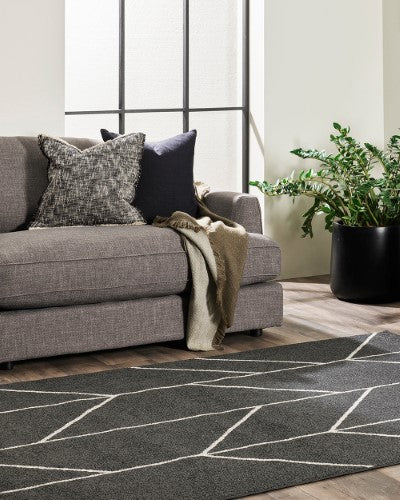 Floor Rug - Savannah Kingston Black (160 x 230cm) - OLLO