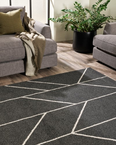 Floor Rug - Savannah Kingston Black (200 x 290cm) - OLLO