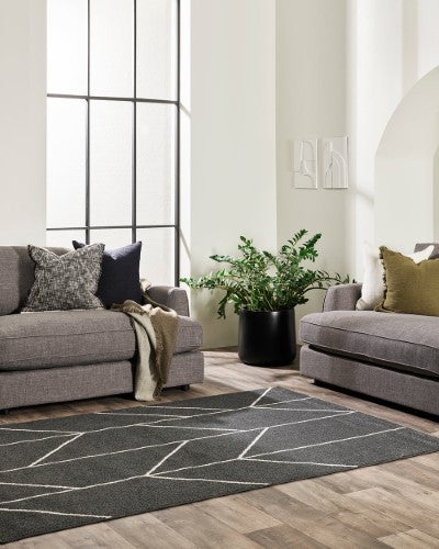 Floor Rug - Savannah Kingston Black (200 x 290cm) - OLLO