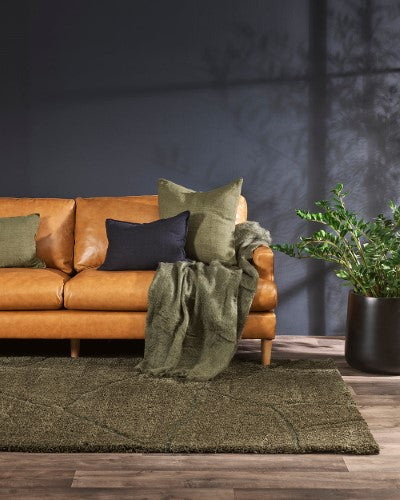 Floor Rug - Aria Olive (160 x 230cm) - OLLO