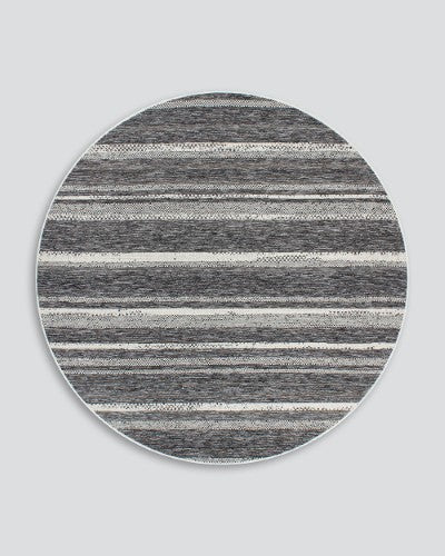Floor Rug - Cape Cod St Ives Black (195cm dia) - OLLO