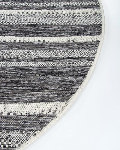 Floor Rug - Cape Cod St Ives Black (195cm dia) - OLLO