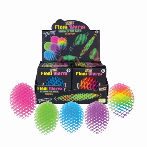 Flexi Worm - Glow in the Dark Medium (Set of 12)