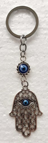 Keyring - Hamsa with Evil Eye 12cm (Set of 6)