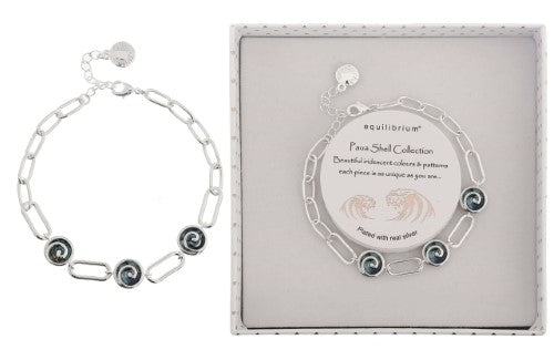 Equilibrium Bracelet - Paua Shell 3 Swirls