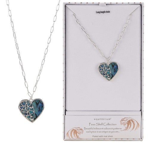 Equilibrium Necklace - Paua Shell Heart