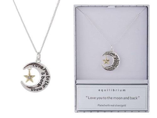 Equilibrium Necklace - Moon Two Toned Silver & Gold