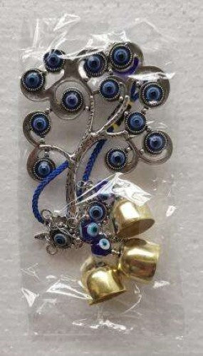 Hanging Ornament - Tree of Life with Evil Eye and Bells (23cm)